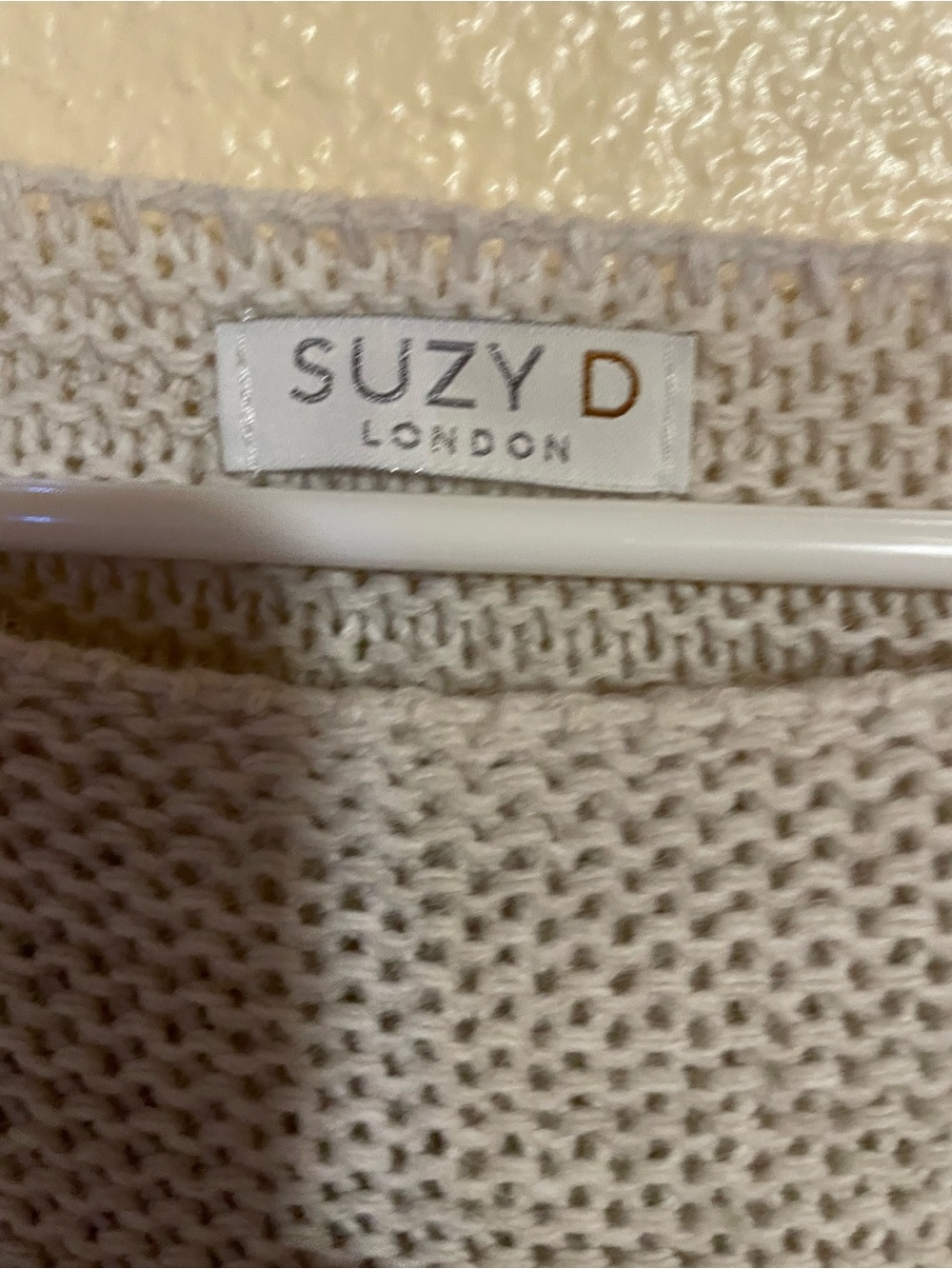 Suzy D London Cream Knit Scoop Neck Sweater